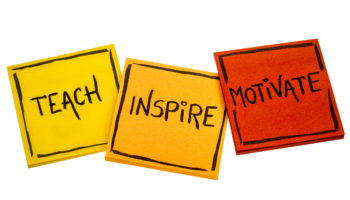 teach, inspire, motivate concept