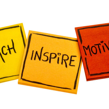 teach, inspire, motivate concept