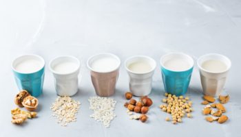 Assortment of organic vegan non diary milk