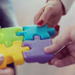Business,People,Group,Assembling,Jigsaw,Puzzle,And,Represent,Team,Support