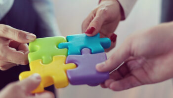 Business,People,Group,Assembling,Jigsaw,Puzzle,And,Represent,Team,Support